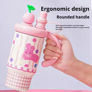 Nuevo Vaso Térmico de 800ml para Estudiantes 2025, con Asa Bonita, Diseño Moderno, Acero Inoxidable 316, Forma de Bala, con Pajita, para Viajes, 6-12 meses - Product Image 1