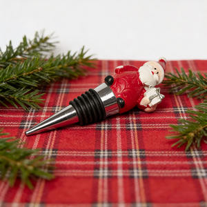 Tapón de Vino Reutilizable al Vacío con Diseño Navideño de <span class=keywords><strong>Caperucita</strong></span> <span class=keywords><strong>Roja</strong></span> y Papá Noel para Regalo - Product Image 1
