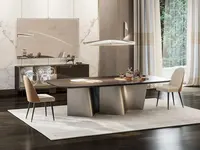 Moderna mobili di lusso nero piano in marmo oro in acciaio inox di design in metallo ristorante soggiorno camera da letto tavolo da pranzo set
