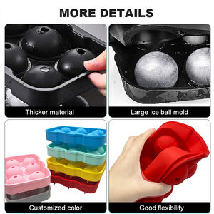 Moule à glace rond à 6 grilles DIY Whisky Hockey Moule à boule de glace Plateau à glaçons en plastique <span class=keywords><strong>avec</strong></span> <span class=keywords><strong>couvercle</strong></span> et <span class=keywords><strong>bac</strong></span> de rangement - Product Image 6