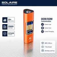 Mini lampe torche OEM en aluminium, rechargeable Type C 1800 mAh, avec crochet magnétique, lumière de travail multi-usage à avertissement rouge, logo personnalisé