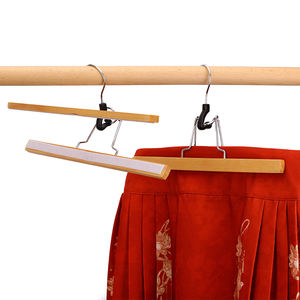 Cintres en <span class=keywords><strong>bois</strong></span> antidérapants pour pantalons et jupes, cintres à pinces pour jeans et pantalons, cintres pour extensions de cheveux, présentoir pour perruques et cheveux - Product Image 4