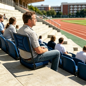 Sedia da Stadio Pieghevole Personalizzabile ODM OEM con Schienale Regolabile, Seduta Imbottita Morbida con Vano Laterale per Stadio, Parco, Picnic - Product Image 5
