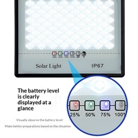 Lampu Sorot Tenaga Surya Komersial 300W 644 LED IP67 Tahan Air Panel Mono 12Ah LiFePO4 Taman Dapat Diredupkan Kontrol Jarak Jauh Grosir