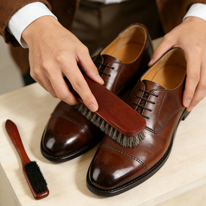 ชุดแปรงทำความสะอาดรองเท้าขนแปรงม้า 4 ชิ้น ด้ามไม้บีช พร้อมผ้าขัดเงาสำหรับดูแลรองเท้าหนัง - Product Image 4