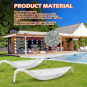 Patio Designer Daybed Sun Bed Meubles en forme <span class=keywords><strong>de</strong></span> feuille Chaises d'extérieur en <span class=keywords><strong>plastique</strong></span> Hôtel Plage Piscine Chaise longue - Product Image 6