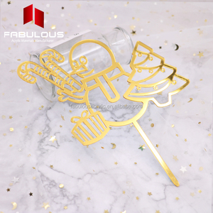 Buon Natale Accessori Della Torta Di Compleanno Decorazione In Oro E Argento di Un Giorno di San Valentino Cake Topper - Product Image 1