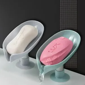 Creative Leaf-Shaped Soap Dish No Punching Standing Suction Cup No Water Accumulation Soap Rack Laundry Soap Box - Product Image 1