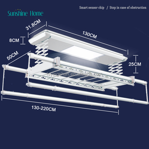 Porte-vêtements électronique intelligent pliable en aluminium pour balcon Système domotique à haute efficacité avec certification CE - Product Image 2