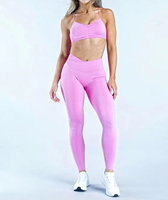 Ensemble de sport 2 pièces sans logo, nouvelle collection été, pour femme, avec haut de yoga dos croisé et leggings, idéal pour le Pilates et le fitness