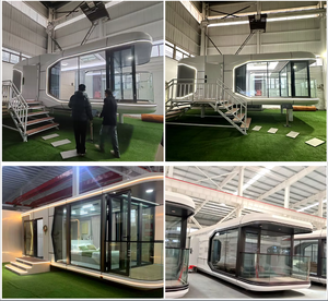 Умный крошечный каркасный космический дом стальной передвижной домик Casa Capsacial двухкомнатный дом с кухней открытый современный отель - Product Image 2