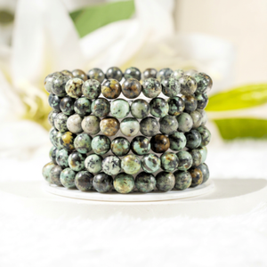 Pulsera de Turquesa Africana al por Mayor, 8mm, Estilo Clásico para Parejas, Unisex, Aniversario, Joyería de Cristales Semipreciosos Curativos - Product Image 1