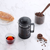 Cafetière à piston ergonomique en verre résistant à la chaleur pour café et thé, idéale pour la lecture en bibliothèque et les moments de tranquillité, personnalisable