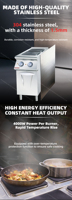 Peralatan Memasak Hemat Energi Kompor Listrik Kompak Stainless Steel dengan 2 Tungku dan Kabinet untuk Toko Makanan