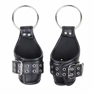 Japanese Bdsm Handcuffs Bondage Restrains Accessories Black Leather Handcuffs Sex Toys Set