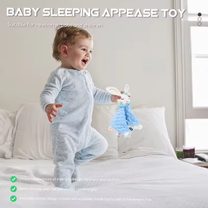 Baby Comforter Blanket <strong>Stuffed</strong> <strong>Animal</strong> <strong>Newborn</strong> Sleeping Snuggle Plush Toys Super Soft Hanging Elephant Dolls With Teether Rattles - Product Image 2