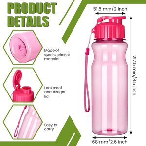 Bouteille d'eau sport réutilisable en PET de 550 ml, grande capacité, transparente, portable, pour le camping en plein air, design classique, cadeau - Product Image 2