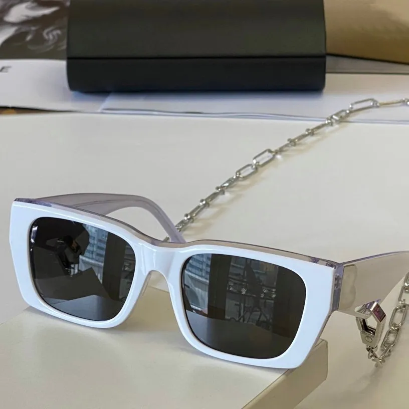 العلامة التجارية مصمم جديد أزياء خمر النظارات الشمسية الرجال النساء مربع أسود نظارات حرف B نظارات شمسية ظلال مع سلسلة عنق الحبل