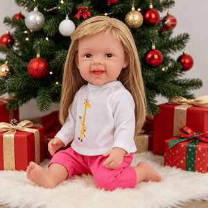 Ensemble de vêtements pour poupées reborn MSYO, t-shirt à manches longues à imprimé <span class=keywords><strong>girafe</strong></span> blanche et pantalon capri rose, cadeau promotionnel - Product Image 3