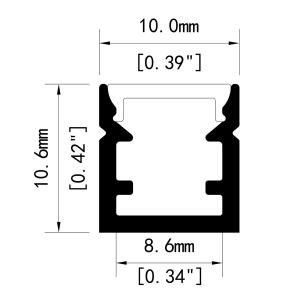 Perfil <span class=keywords><strong>de</strong></span> <span class=keywords><strong>Aluminio</strong></span> Cuadrado LED Serie 6000 <span class=keywords><strong>de</strong></span> 10x10mm para Decoración <span class=keywords><strong>de</strong></span> Gabinetes, Gran <span class=keywords><strong>Venta</strong></span> - Product Image 2
