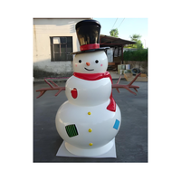 Fabrieksgroothandel op maat gemaakte buiten fiberglass sneeuwpop standbeeld onbreekbare sculptuur voor winter kerstdecoratie