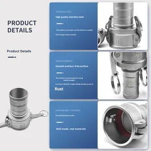 Acoplamiento <span class=keywords><strong>Camlock</strong></span> SS304 SS316 Tipo a B C D E F DC <span class=keywords><strong>DP</strong></span> para acoplamientos de manguera de tanque 1/4 3/8 1/2 3/4 1 2 3 4 5 6 pulgadas - Product Image 3