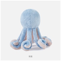 Jouets en peluche doux pour bébé, animaux marins, pieuvre bleu clair, vente en gros