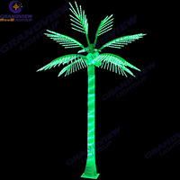 Vente en gros d'usine, arbre artificiel lumineux LED de 3 mètres, 24V, RGB, palmier en éclairage LED