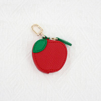 Porte-monnaie miniature en PU, série de fruits créatifs et mignons, porte-clés, sac de rangement, pendentif