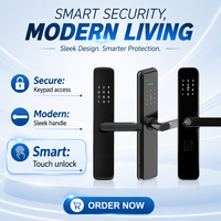 Serrure à code entièrement automatique intelligente pour les chambres à louer, antivol, empreinte digitale, carte à glissière, porte en bois, IP11, maison, appartement, hôtel
