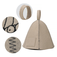 Chapeau de sauna en feutre recyclé écologique bleu marine avec poche, vente en gros, logo personnalisé, directement de l'usine, bonnet de bain vapeur et spa