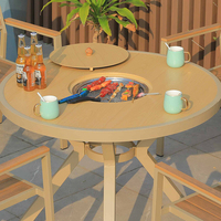 Ensemble de table ronde de jardin en aluminium moderne pour balcon, foyer extérieur, barbecue coréen, ensemble de salle à manger pour hôtel et parc