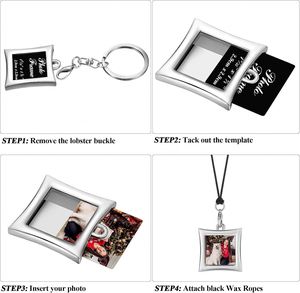 Llavero de Metal con Diseño Creativo Personalizado, Llavero con Marco de Fotos, Llavero para Parejas, Pequeño Regalo Conmemorativo - Product Image 3