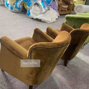 Fauteuil latéral en velours, confortable, moderne, avec tissu en bois, pour les loisirs, salon, club, - Product Image 6