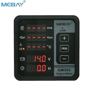 Mebay Digital Panel-Meter GM50C Motor RPM Wasser Öl Temperatur Öldruck Batterie Spannungsmesser