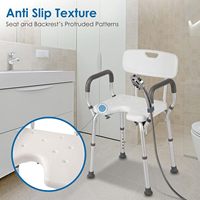 Tabouret de bain senior avec surface antidérapante chaise de douche réglable pour salle de bain sécurité dossier accoudoir équipement de soutien