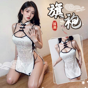 เลมอนสตอรี่ชุดนอนกี่เพ้าเซ็กซี่ลูกไม้แขนกุดชุดนอนสตรี 8134 - Product Image 1