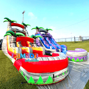 Toboggan gonflable de haute qualité pour toboggans humides extérieurs avec piscine d'eau comprenant un ventilateur et des kits de réparation - Product Image 1