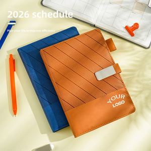 Manufacturer Customized <b>A5</b> A6 Notebook With Pen Slot High End Luxury Pu Leather Meeting Diary Printed Journal Agenda <b>Notepad</b> - Product Image 3