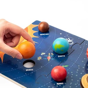 Bambini Montessori educazione precoce otto pianeti Puzzle sistema solare cosmico <span class=keywords><strong>pianeta</strong></span> cognitivo in legno abbinamento giocattoli da tavolo - Product Image 3
