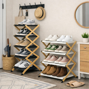 Étagère de rangement pliable multi-niveaux pour chaussures, baskets et talons hauts, pour entrée de maison, usage domestique X028X051 - Product Image 1