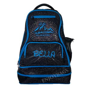 Fashion Customize Glitter Cheer Dream Bag Custom Embroidery Rhinestones <strong>Black</strong> Cheerleading <strong>Backpack</strong> - Product Image 2