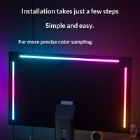 Bande lumineuse synchronisée RVB irisée, effets d'éclairage dynamiques, éclairage ambiant assorti à l'écran du PC, bureau de jeu, lumières LED 5050