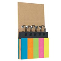 Set de Papelería Portátil Moderno para Cuaderno, Personalizado, con 5 Etiquetas Adhesivas de Índice, 5 Tipos de Blocs de Notas, Encuadernación en Espiral, Papel para Minutas de Reuniones