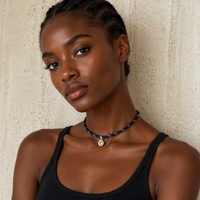 Collier en corde colorée, cordon tressé en fil doré, collier ras du cou avec pendentif en cristal zircon, bijoux bohèmes pour femmes