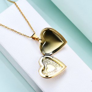Acciaio inox Heart Locket Pendenti Per Le Donne Della Ragazza Apribile Foto Telaio di Memoria Locket Collana Per Gioielli Regali per Lover <span class=keywords><strong>Famiglia</strong></span> - Product Image 4