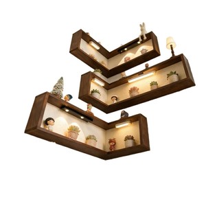 Wall Mounted <b>Corner</b> Display Rack 20x40x8cm With <b>Led</b> <b>Light</b> For Figurine And Toy Storage Shelf - Product Image 5