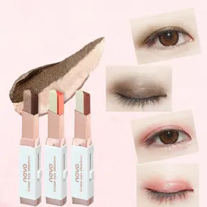 Eyeshadow Stick Stereo Gradien Shimmer Double Warna Cream Pena Eye Makeup Alat Kosmetik Tahan Air