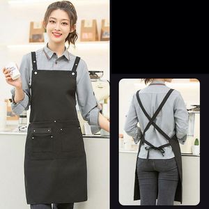 Logo <b>Kitchen</b> Barista Chef Uniform Work <b>Apron</b> for Bar Cafes Shop Grill Restaurant Canvas <b>Aprons</b> - Product Image 6