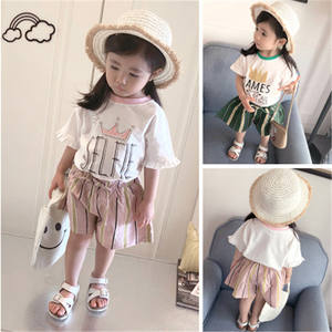 Conjunto de Ropa para Bebé de Moda Infantil de Dos Piezas: Camisetas con Banda Metálica y Pantalones Convertibles para Ejercicio - Product Image 4